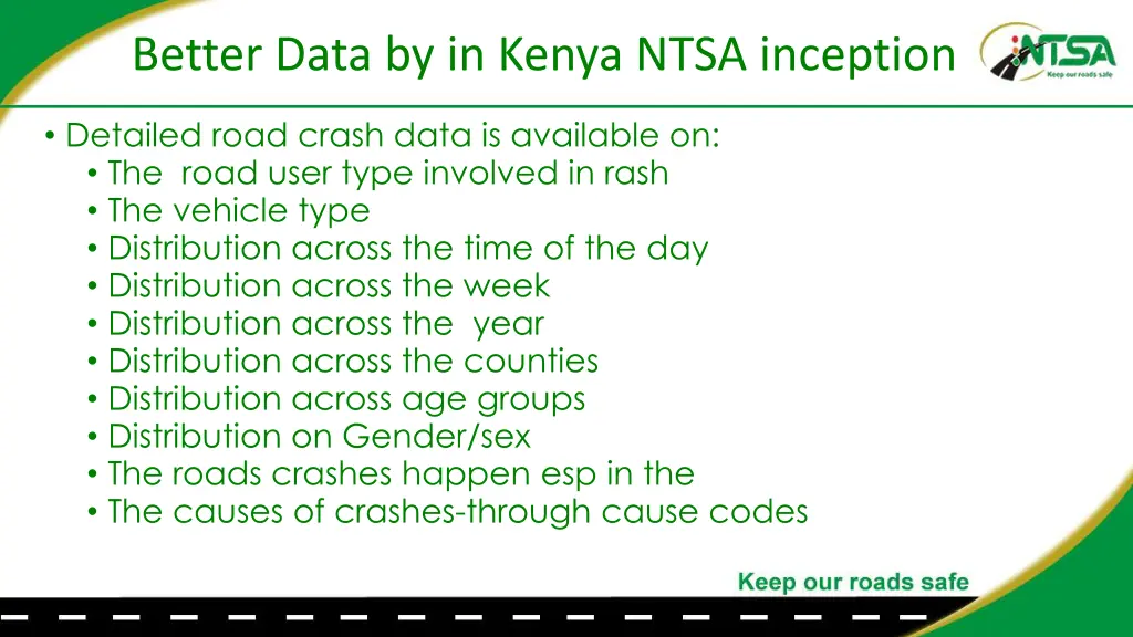 better data by in kenya ntsa inception