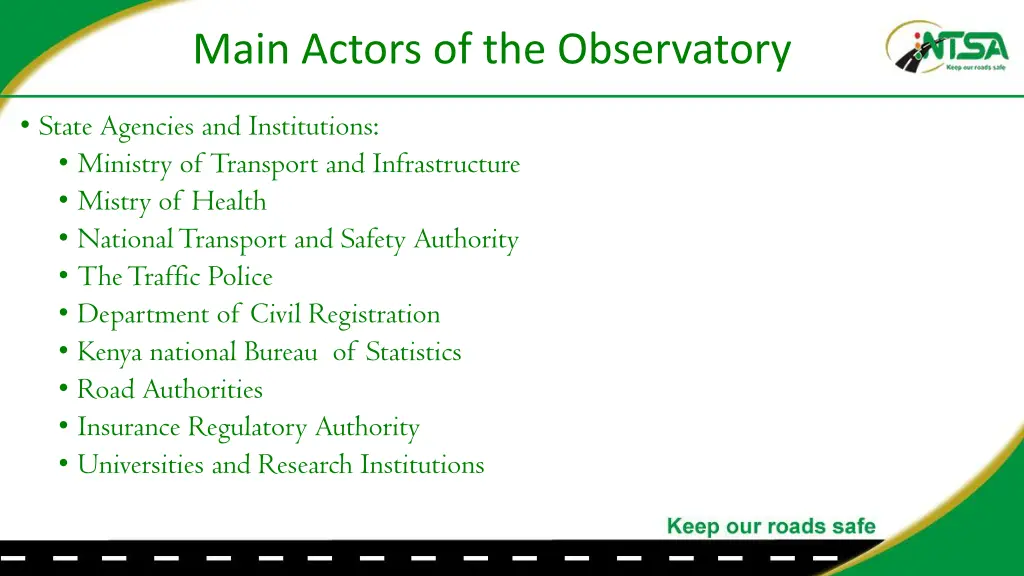 main actors of the observatory