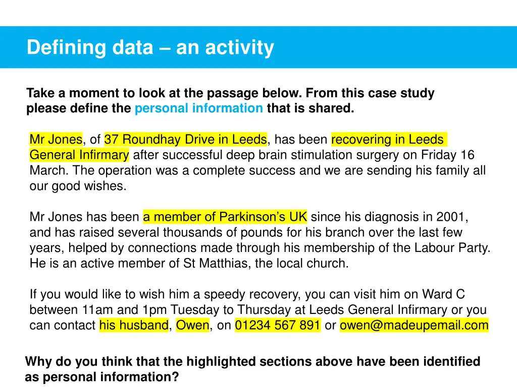 defining data an activity 2