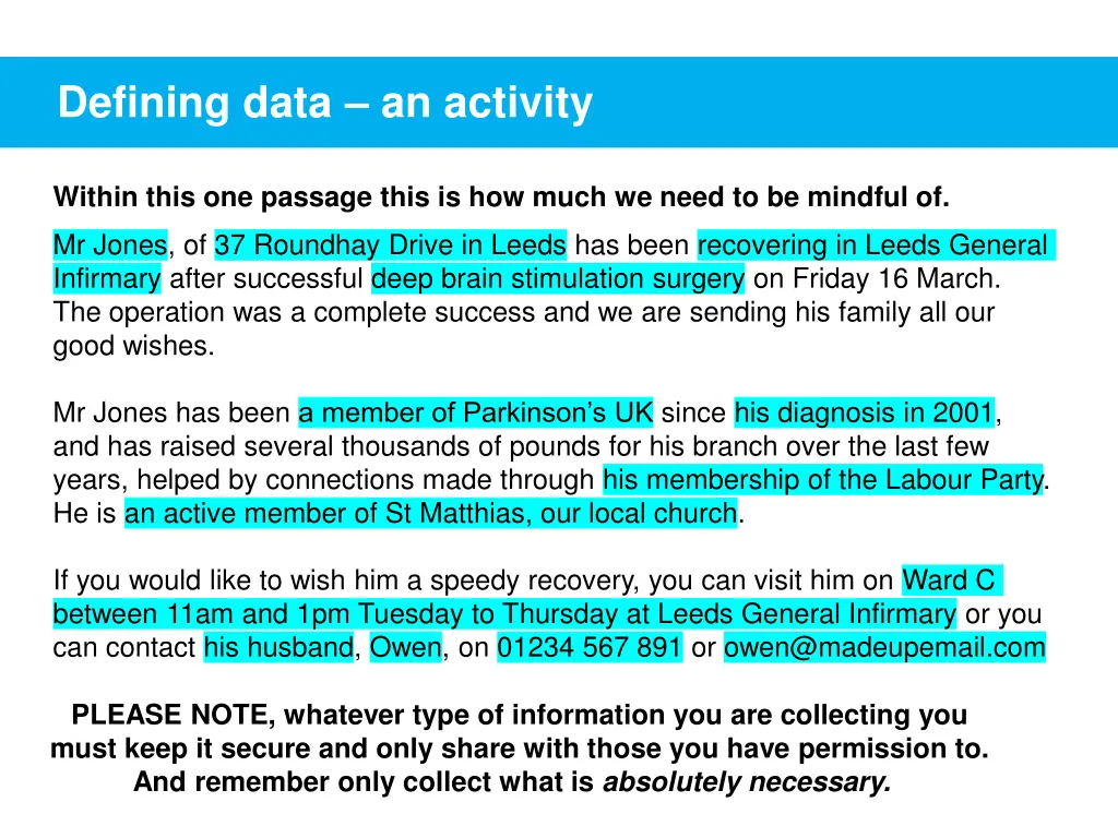 defining data an activity 5