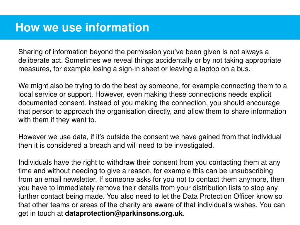 how we use information