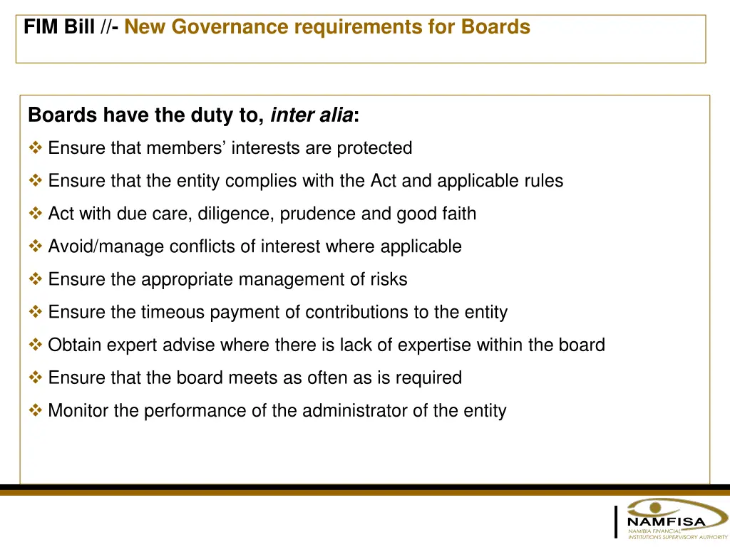 fim bill new governance requirements for boards 1