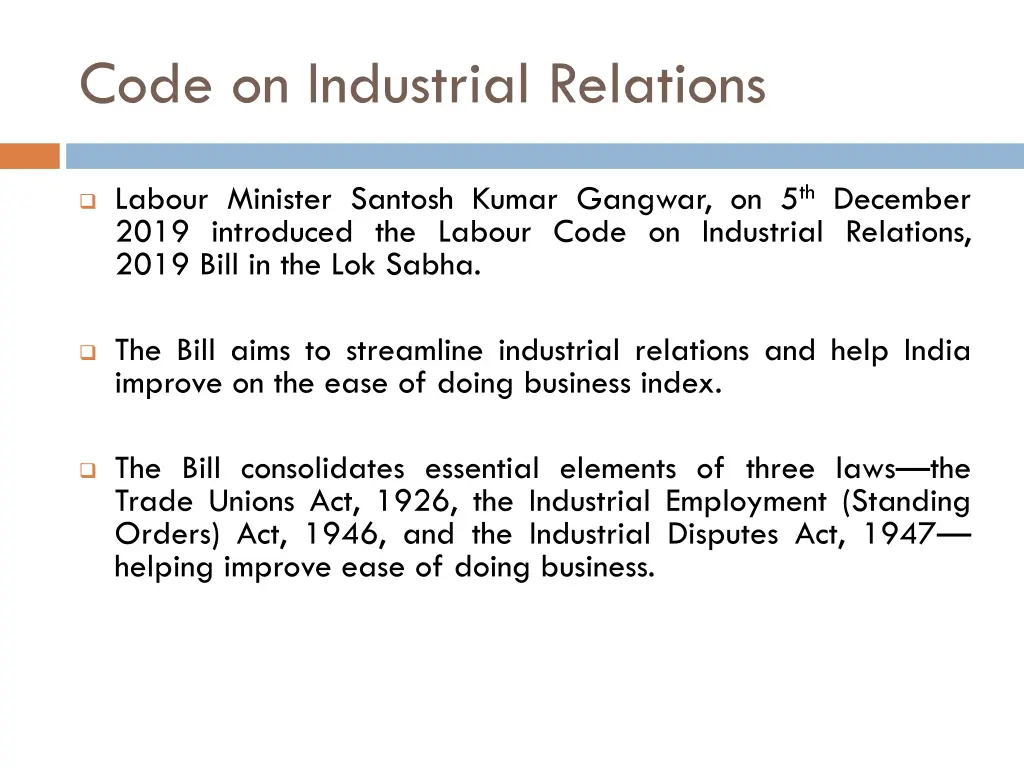 code on industrial relations