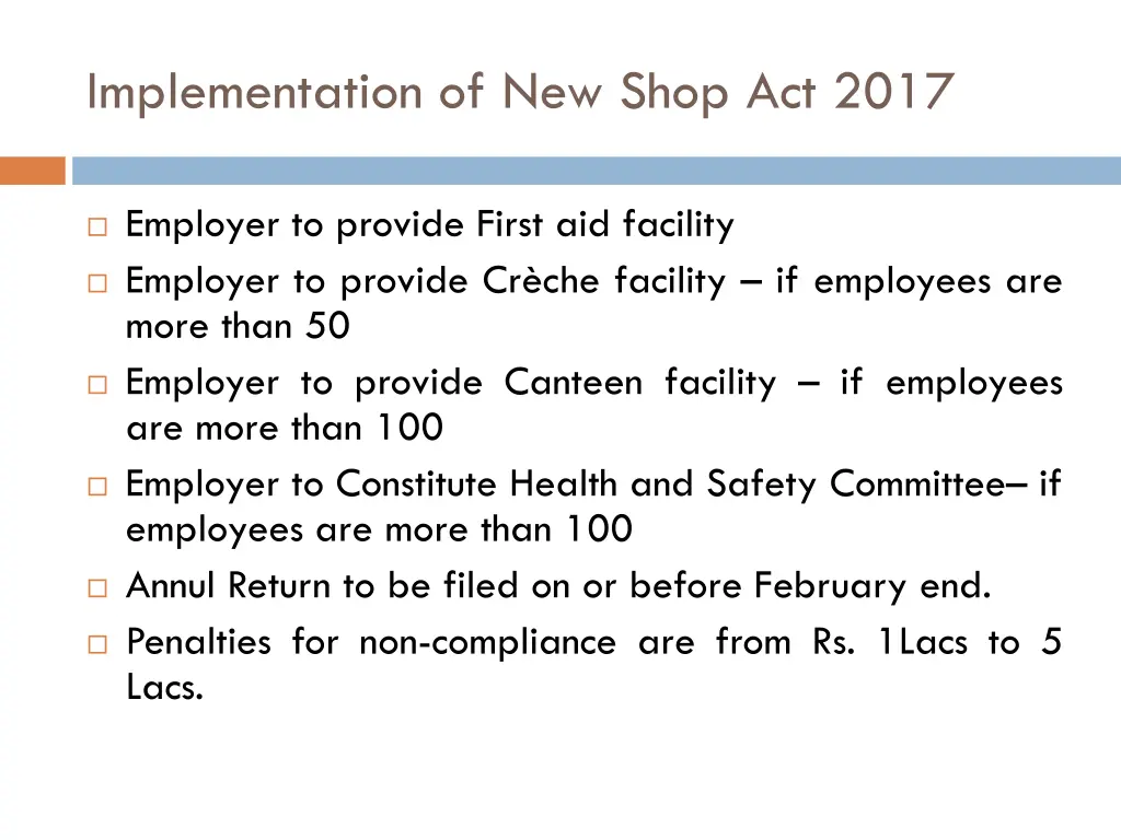 implementation of new shop act 2017 1