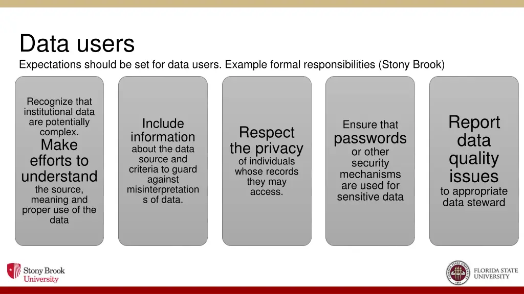 data users expectations should be set for data