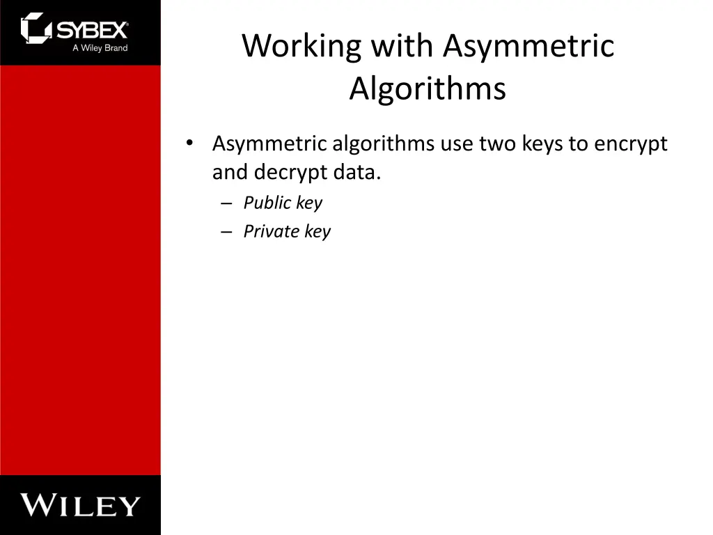 working with asymmetric algorithms