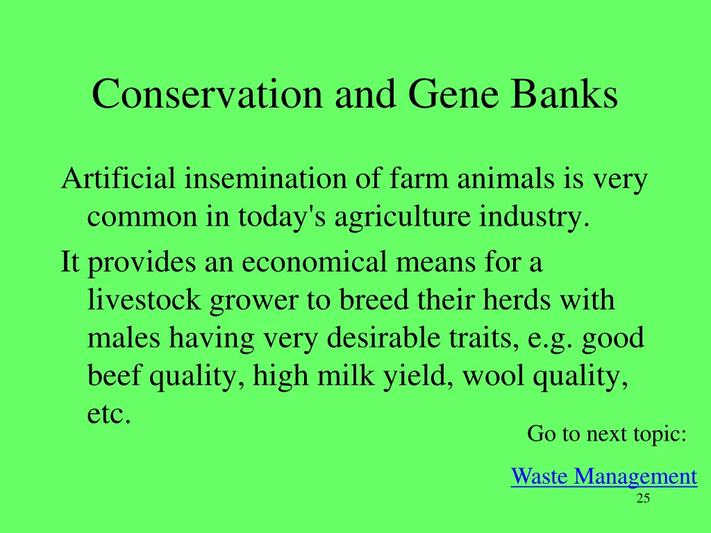 conservation and gene banks 1