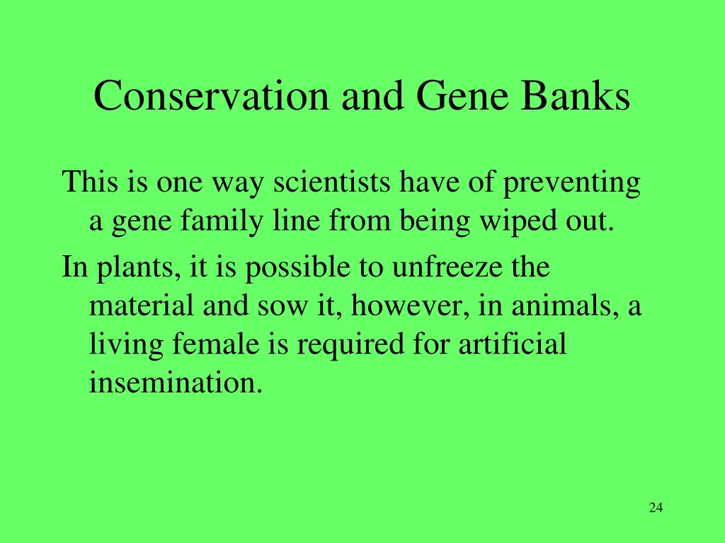 conservation and gene banks