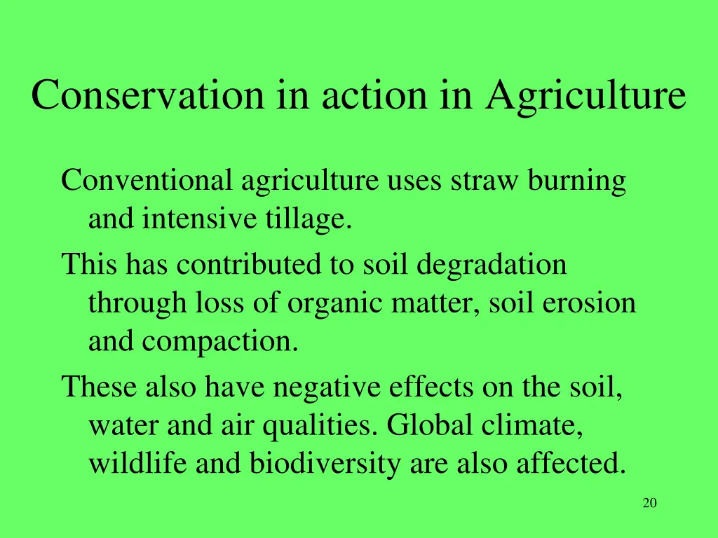 conservation in action in agriculture