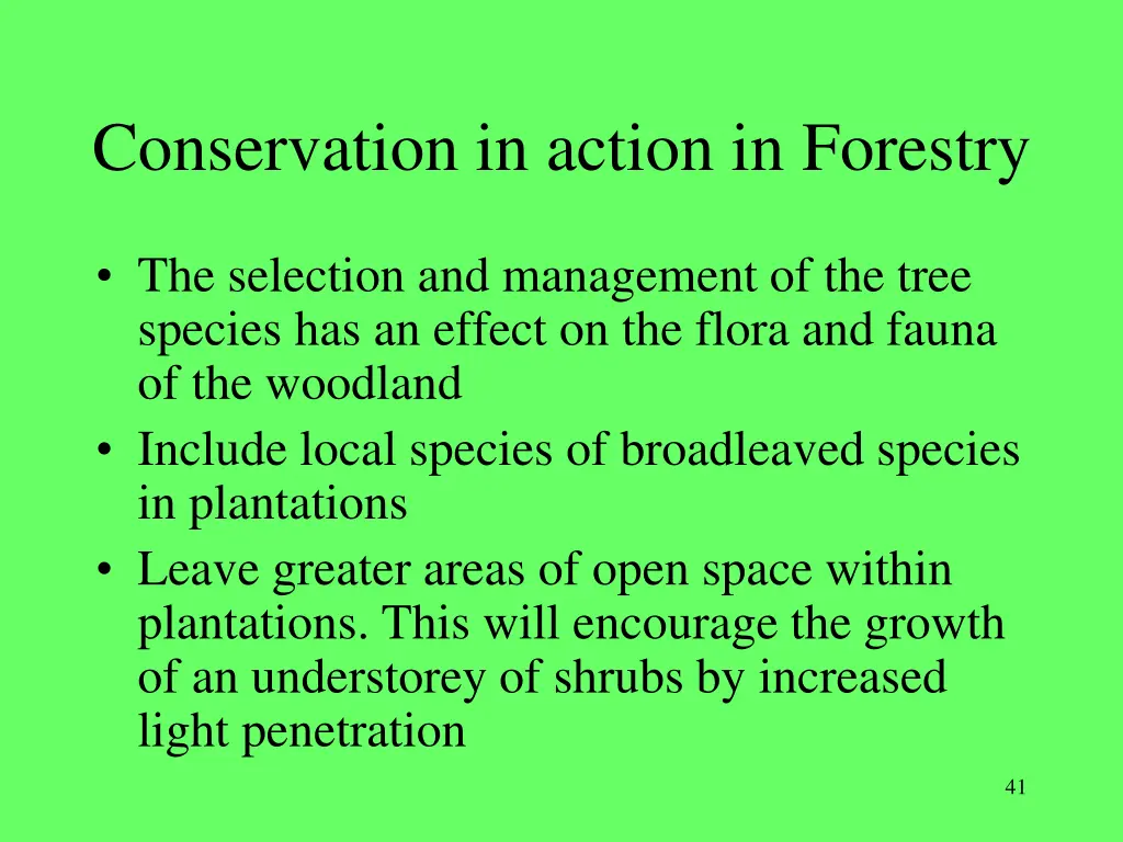 conservation in action in forestry