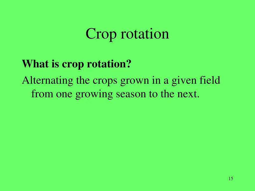 crop rotation