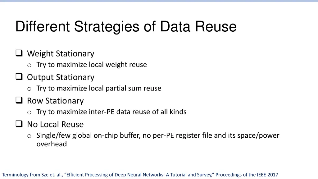 different strategies of data reuse