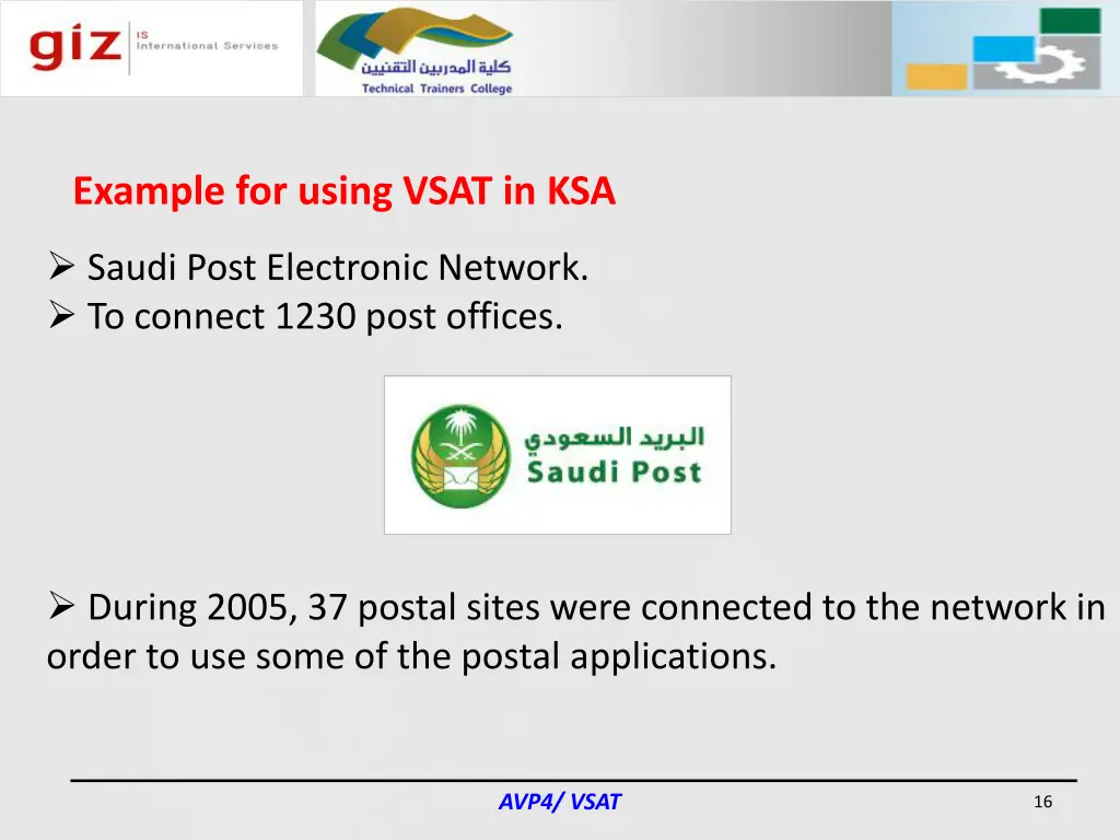 example for using vsat in ksa