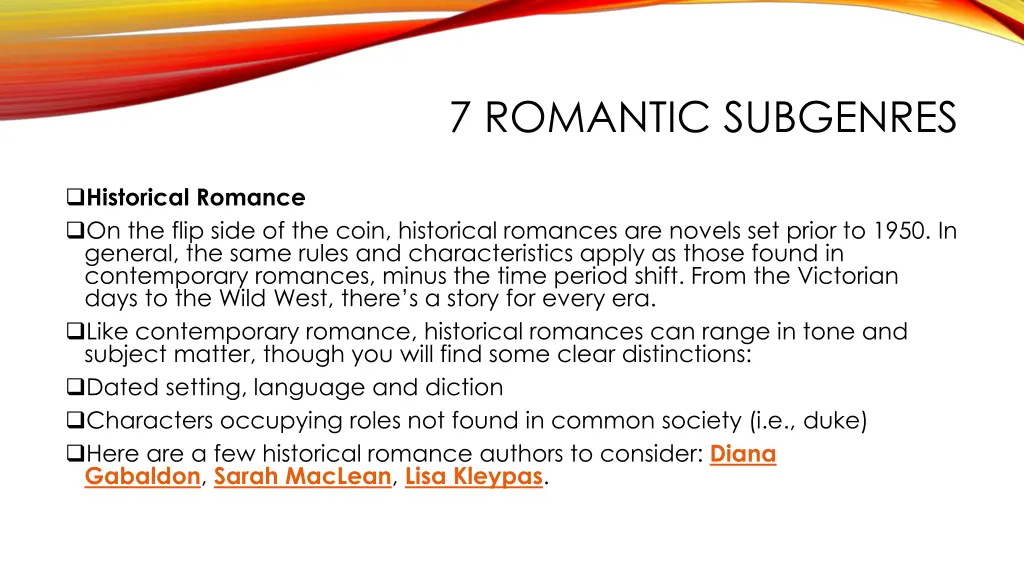 7 romantic subgenres 1