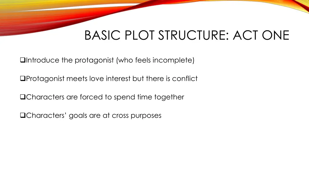 basic plot structure act one