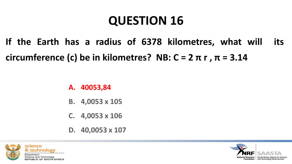 question 16