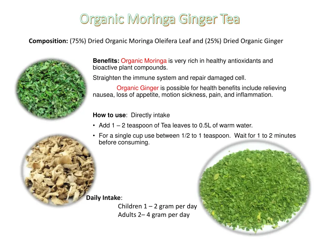 organic moringa ginger tea organic moringa ginger