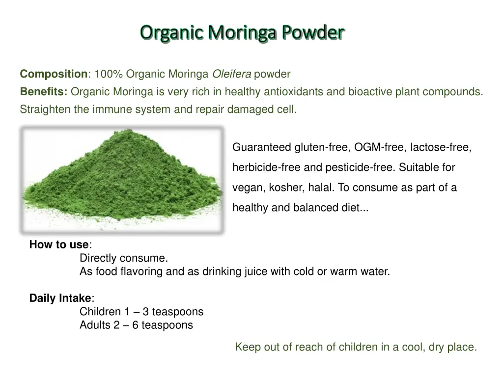 organic moringa powder organic moringa powder