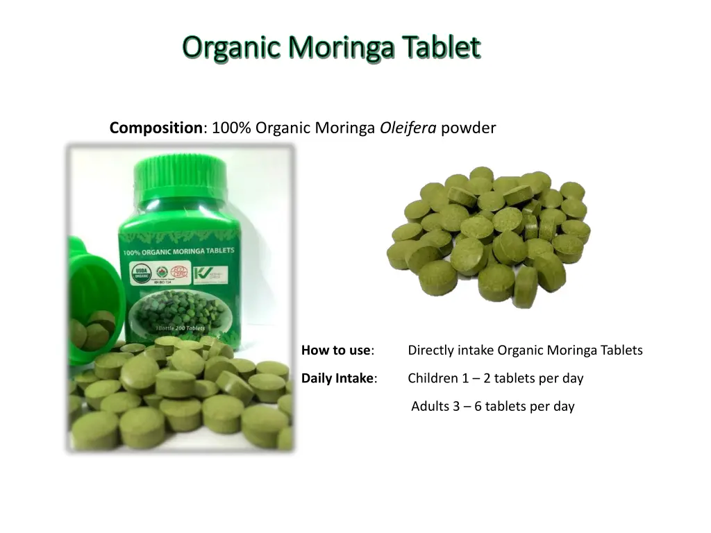 organic moringa tablet organic moringa tablet