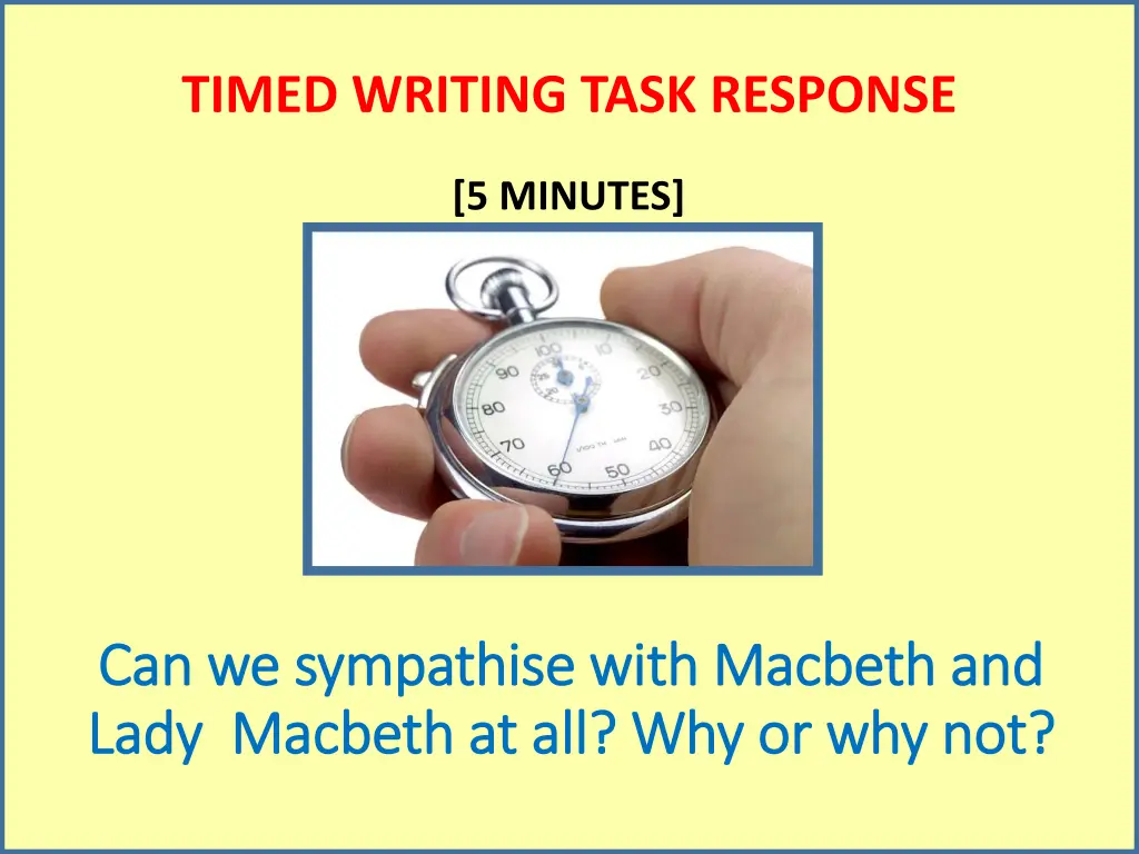 timed writing task response