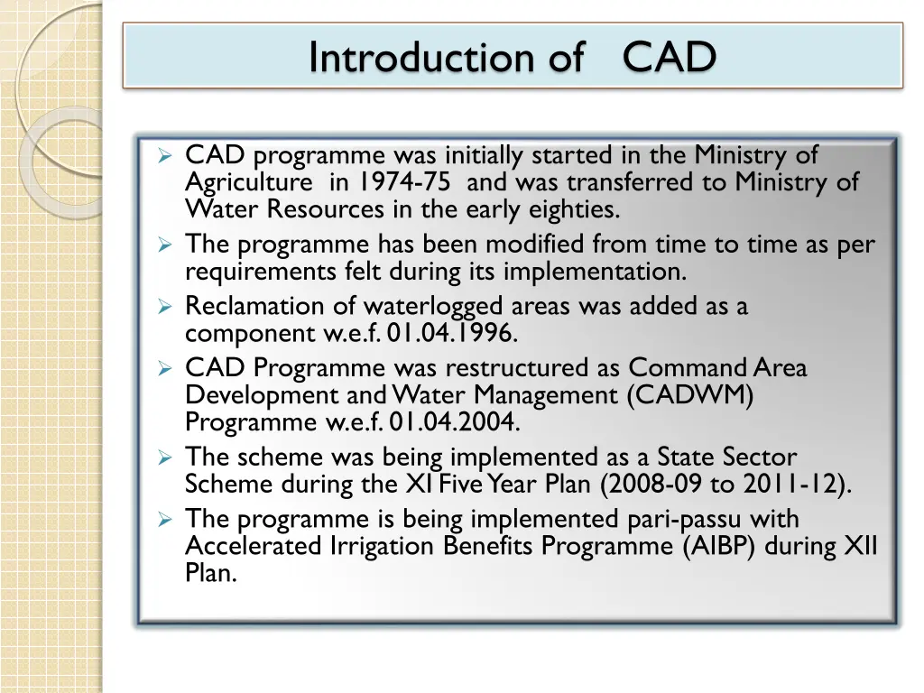 introduction of cad