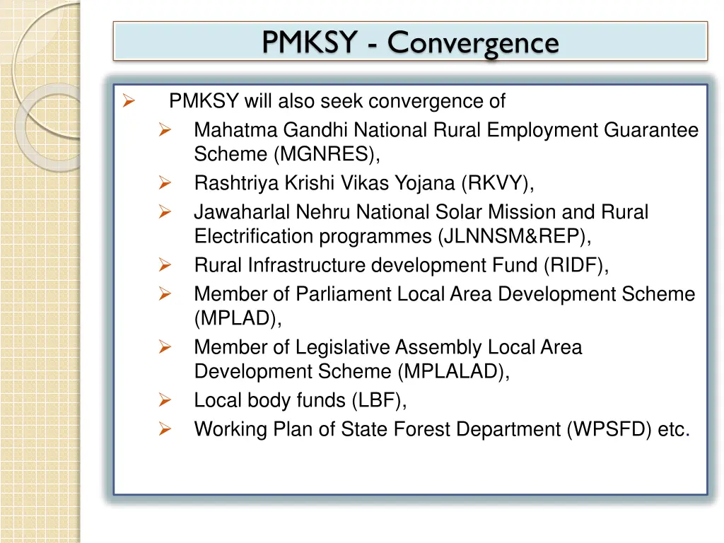 pmksy convergence