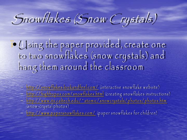 s nowflakes s now c rystals