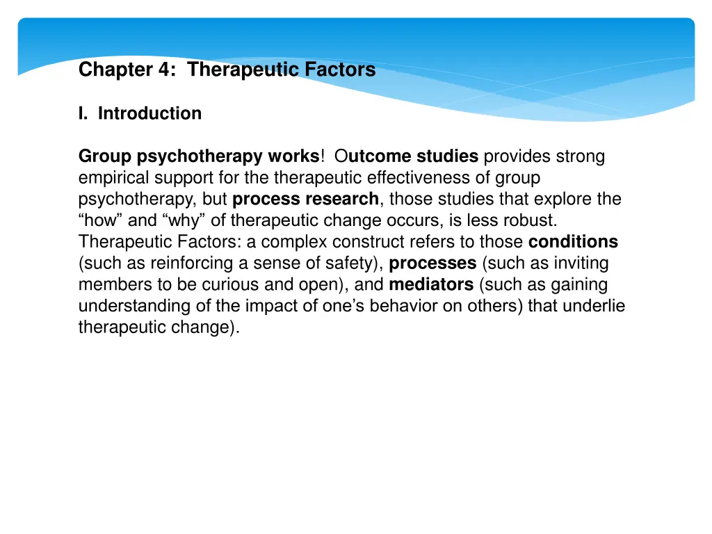 chapter 4 therapeutic factors