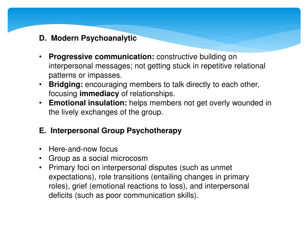 d modern psychoanalytic