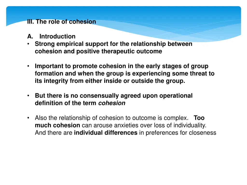 iii the role of cohesion