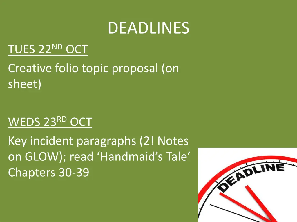 deadlines 1