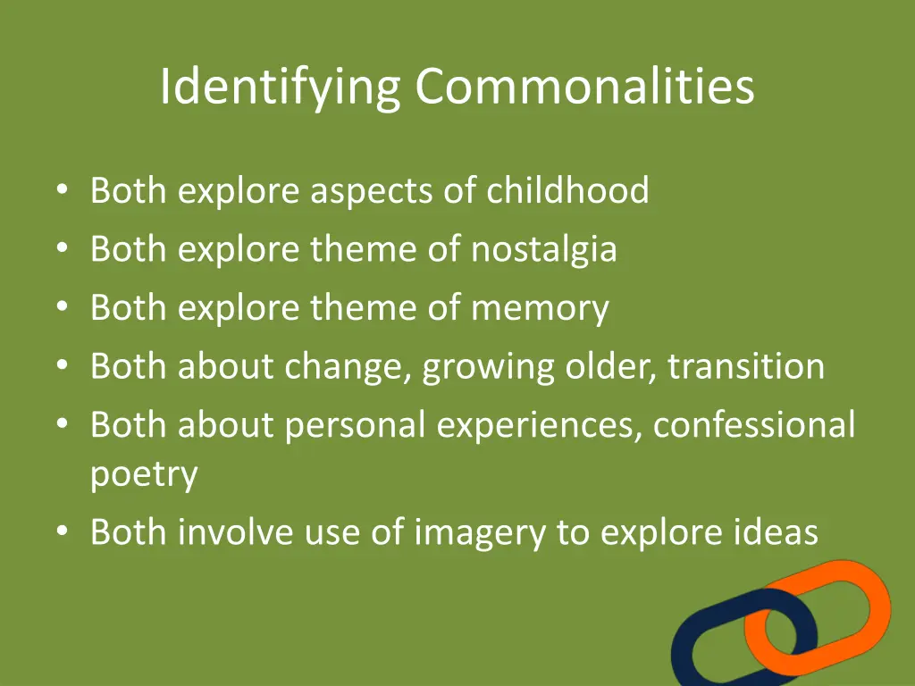 identifying commonalities 1