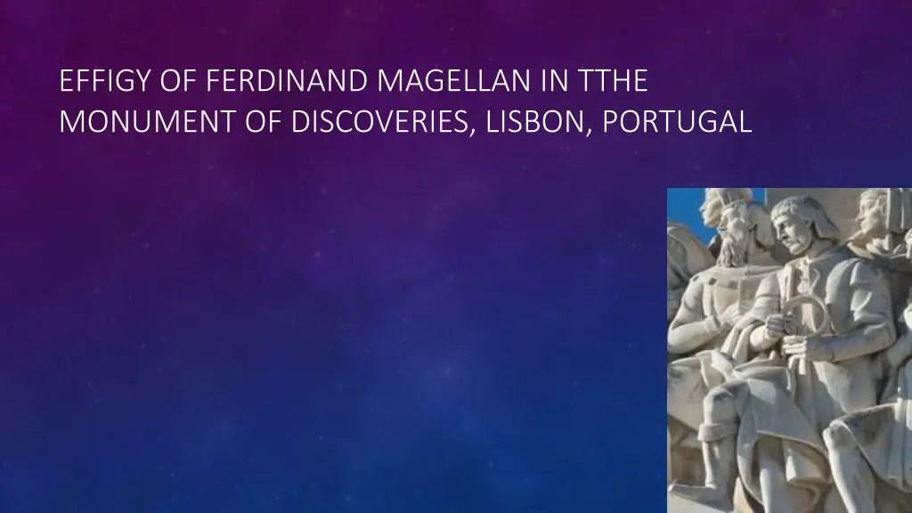 effigy of ferdinand magellan in tthe monument