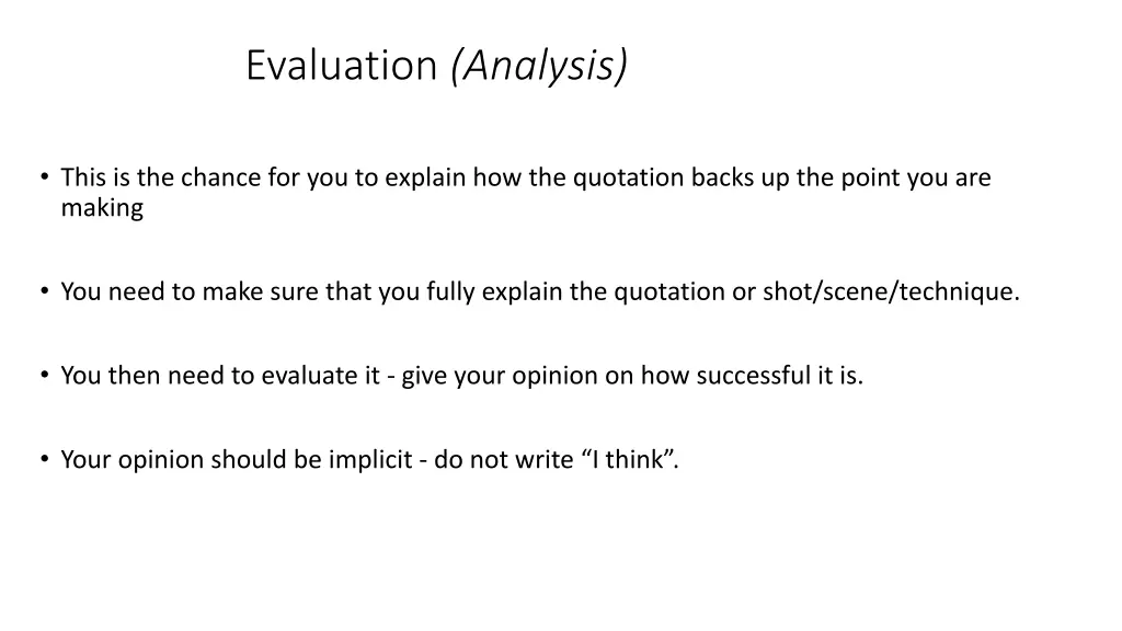 evaluation analysis