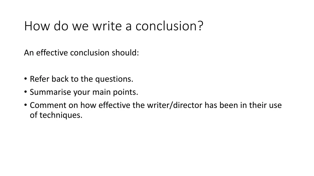 how do we write a conclusion