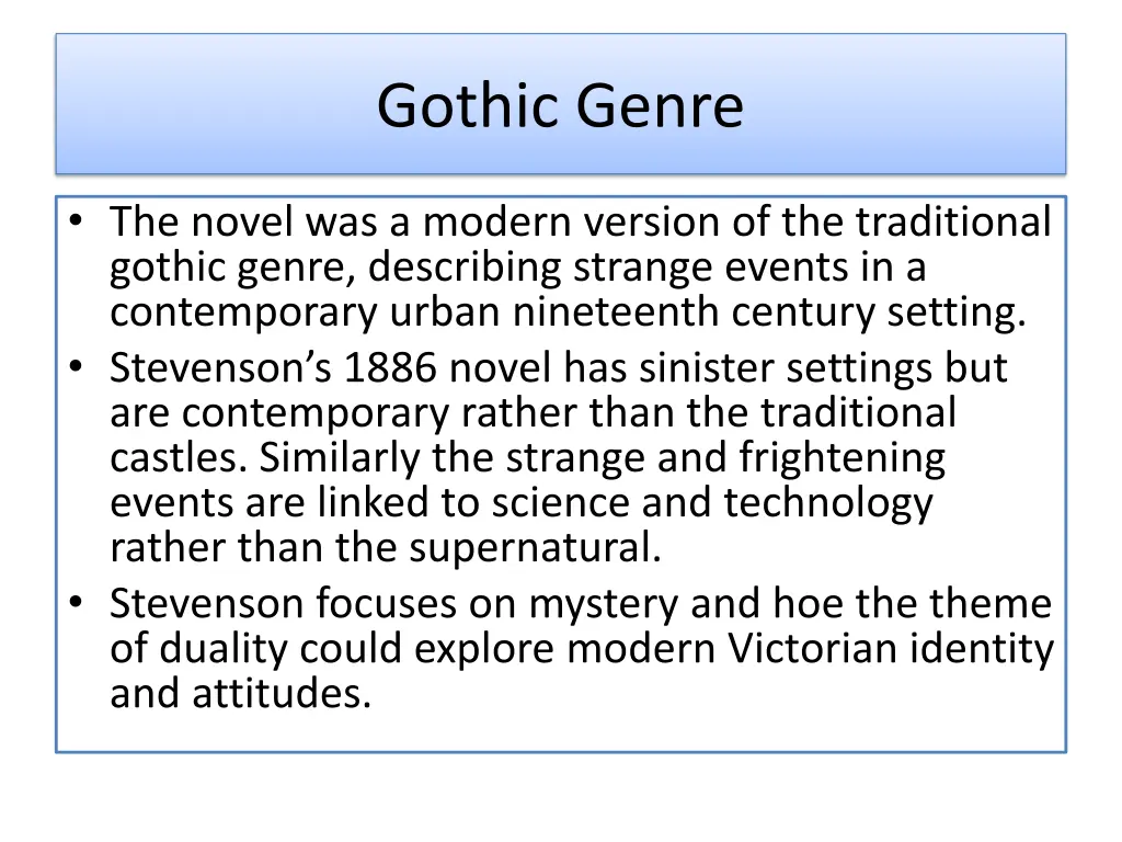 gothic genre