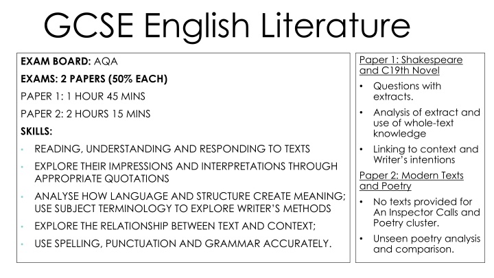 gcse english literature