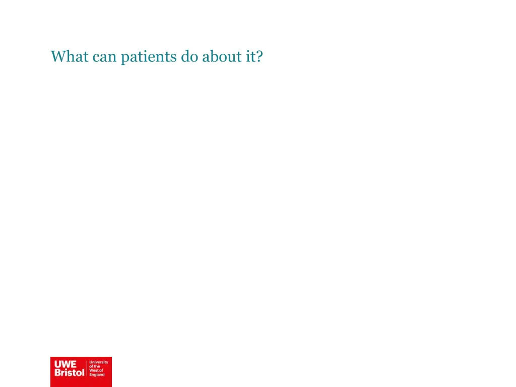 what can patients do about it