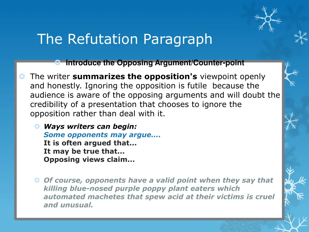 the refutation paragraph 2