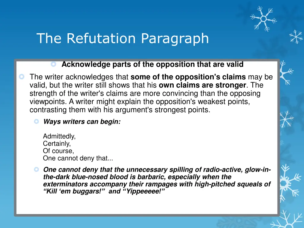 the refutation paragraph 3