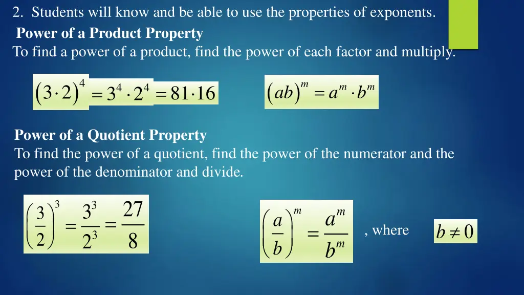 2 students will know and be able 2