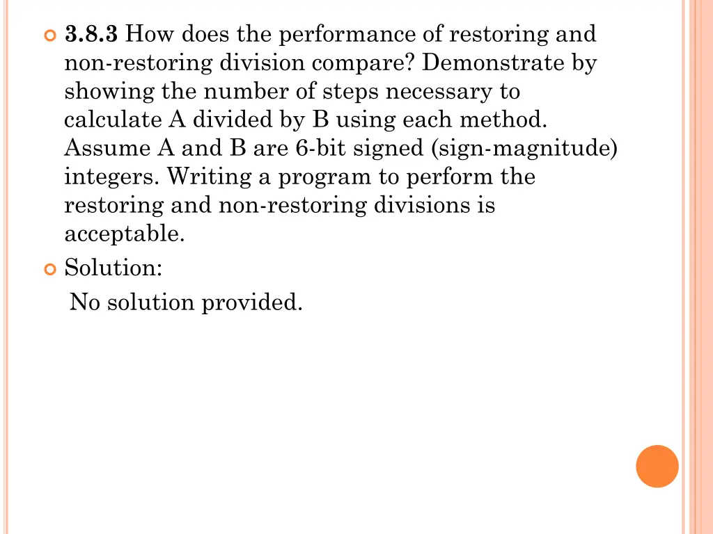 3 8 3 how does the performance of restoring