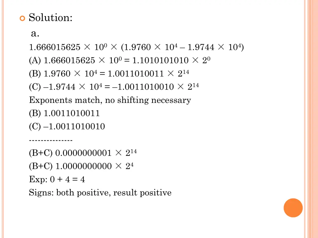 solution a 1 666015625 10 0 1 9760 10 4 1 9744