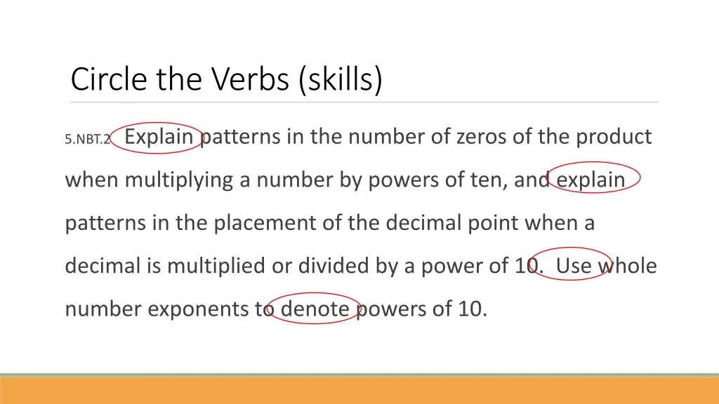 circle the verbs skills