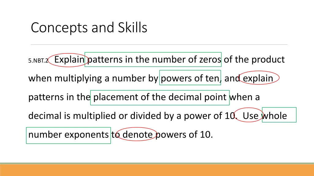 concepts and skills