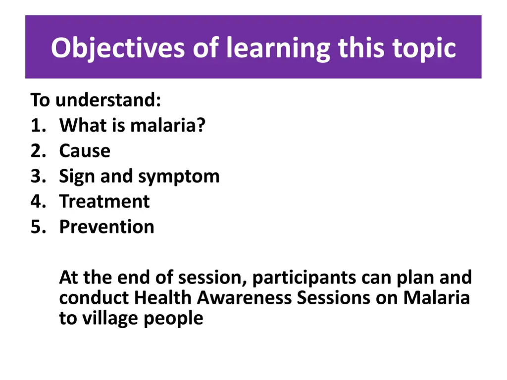 objectives of learning this topic