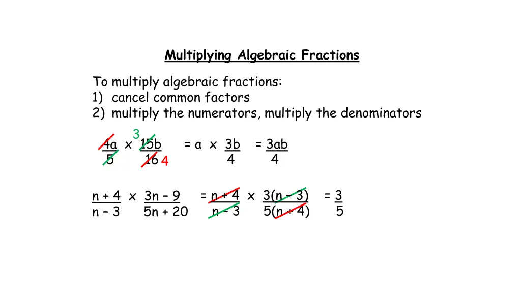 multiplying algebraic fractions