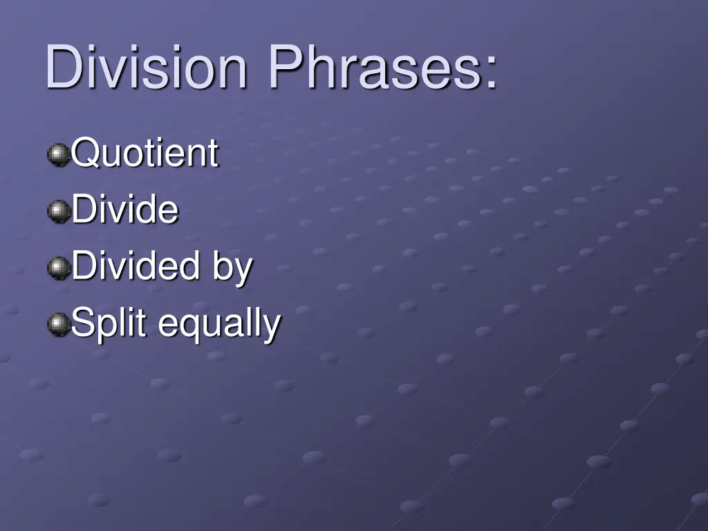 division phrases