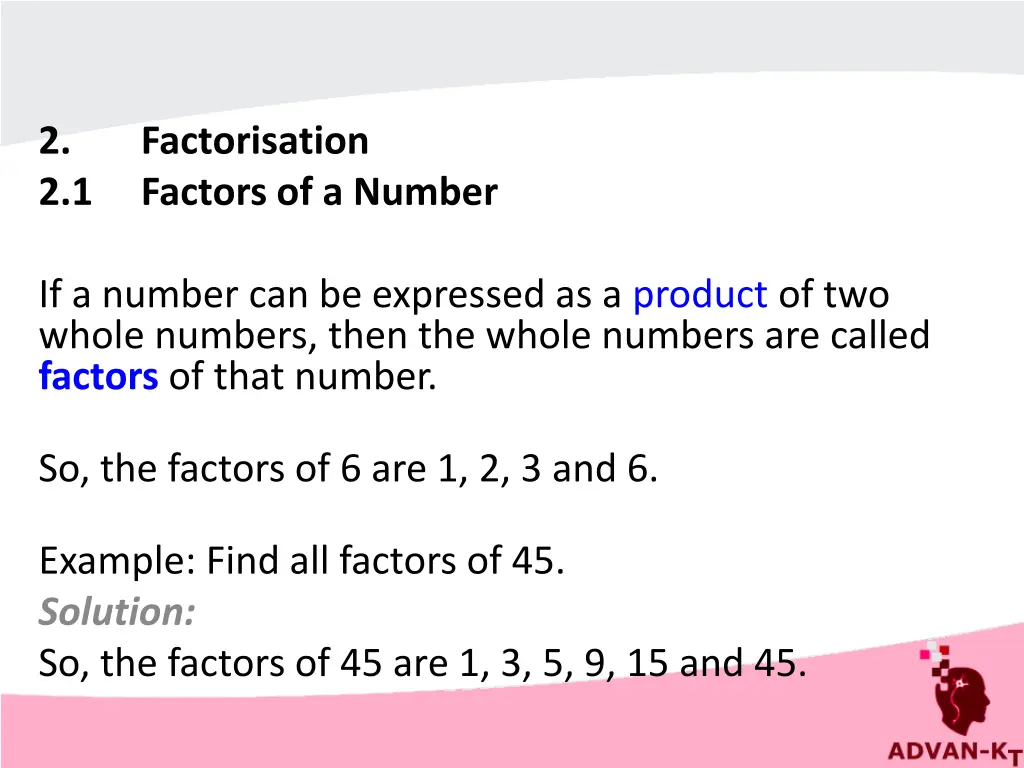 2 2 1 factors of a number