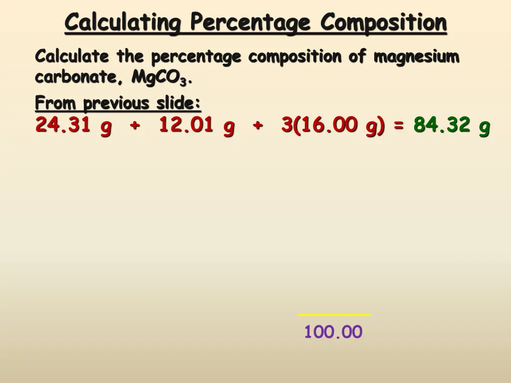 calculating percentage composition calculate